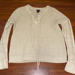 Biege Sweater with Ties